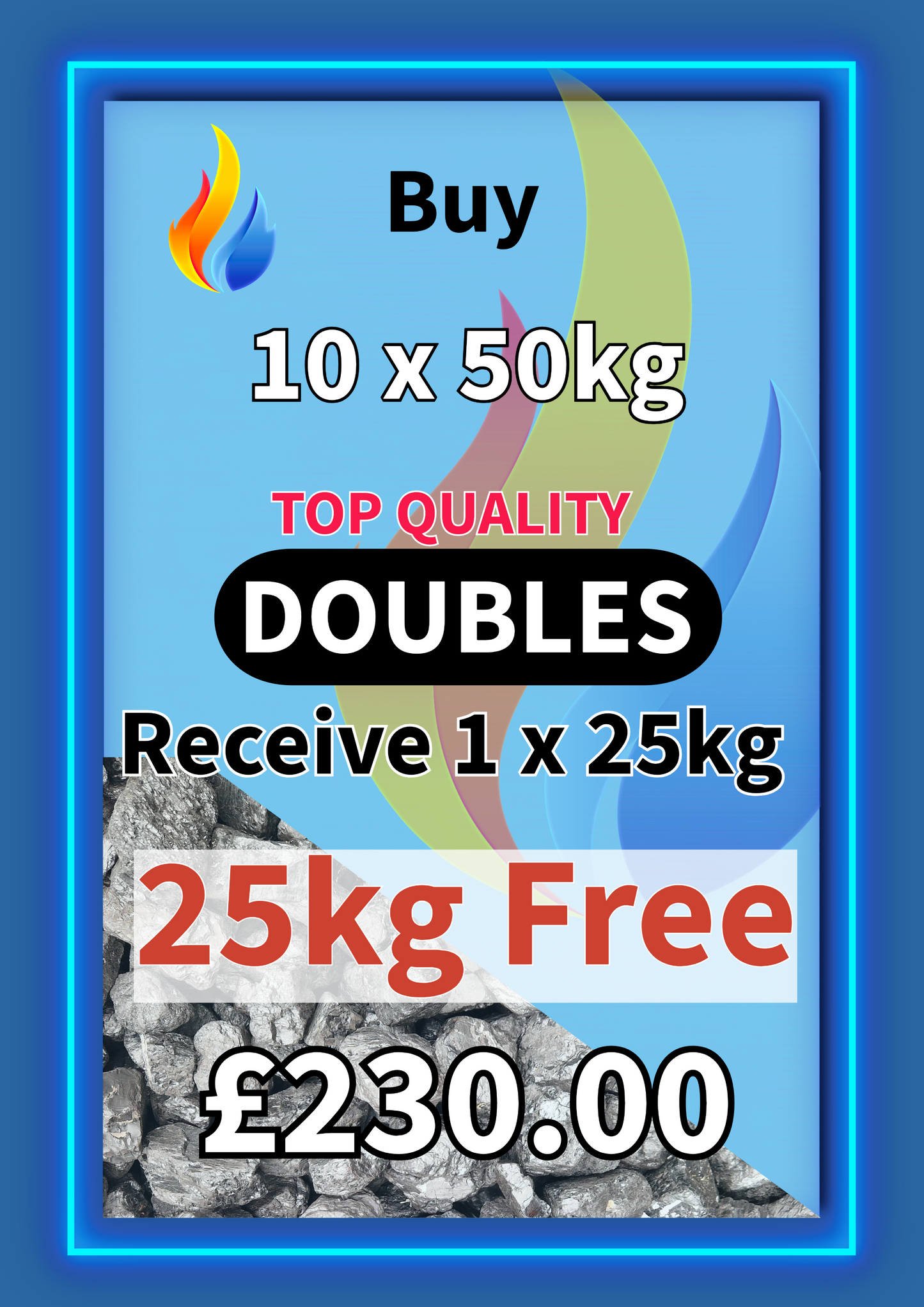 TOP QUALITY DOUBLES BUY 10x 50kg RECEIVE 25kg FREE